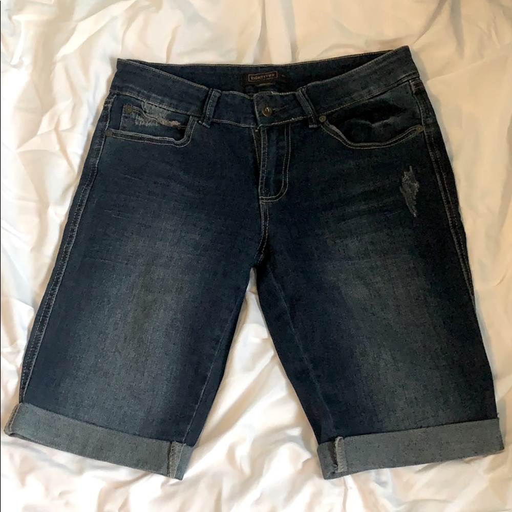 2 for 15! Dark wash Bermuda Jean Shorts
